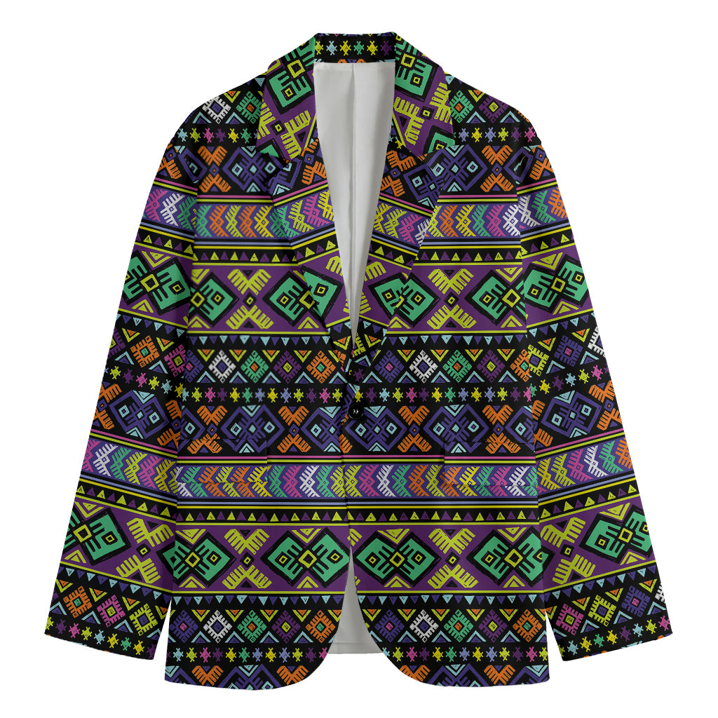 Colorful Native Navajo Tribal Print Men's Blazer