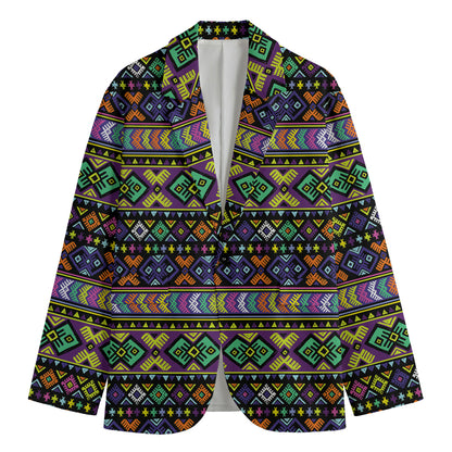 Colorful Native Navajo Tribal Print Men's Blazer