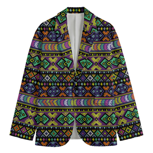 Colorful Native Navajo Tribal Print Men's Blazer