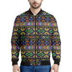 Colorful Native Navajo Tribal Print Men's Bomber Jacket