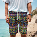 Colorful Native Navajo Tribal Print Men's Cargo Shorts