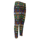 Colorful Native Navajo Tribal Print Men's Compression Pants