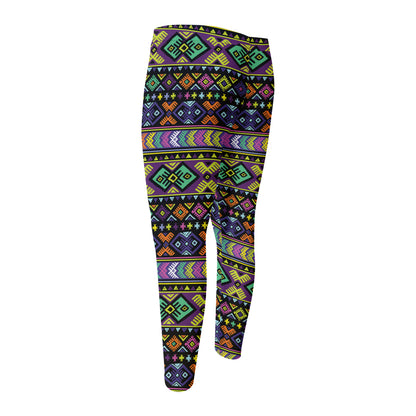 Colorful Native Navajo Tribal Print Men's Compression Pants