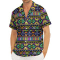 Colorful Native Navajo Tribal Print Men's Deep V-Neck Shirt