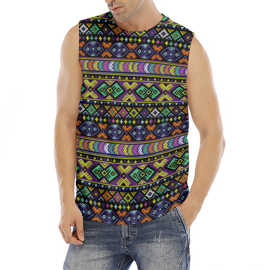 Colorful Native Navajo Tribal Print Men's Fitness Tank Top