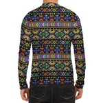 Colorful Native Navajo Tribal Print Men's Long Sleeve Rash Guard