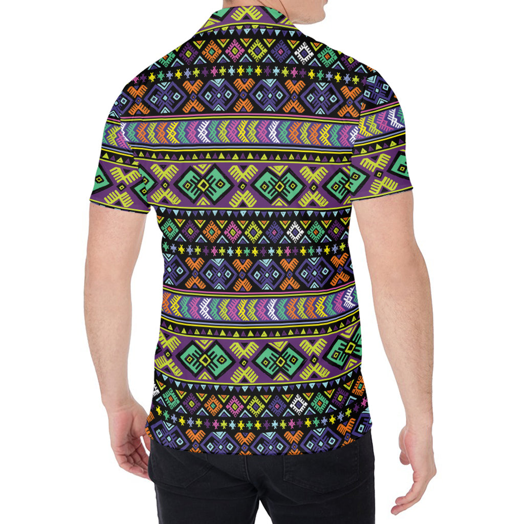 Colorful Native Navajo Tribal Print Men's Shirt