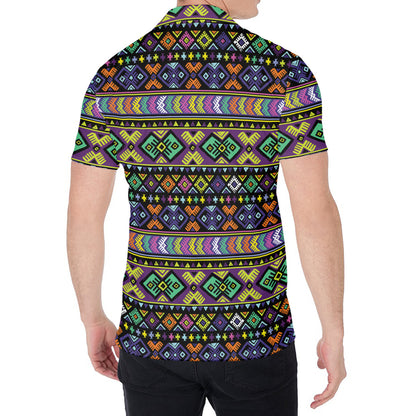 Colorful Native Navajo Tribal Print Men's Shirt