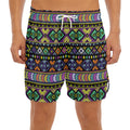 Colorful Native Navajo Tribal Print Men's Split Running Shorts