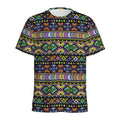 Colorful Native Navajo Tribal Print Men's Athletic T-Shirt