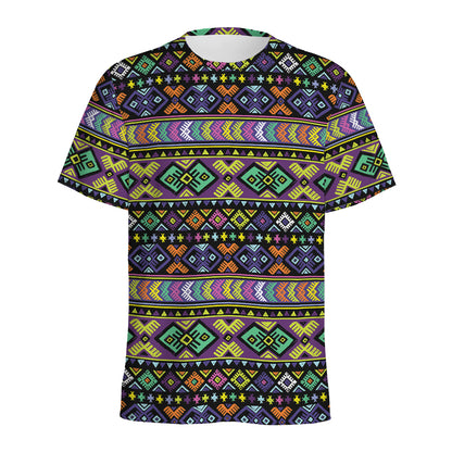Colorful Native Navajo Tribal Print Men's Sports T-Shirt