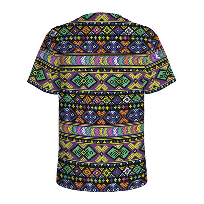 Colorful Native Navajo Tribal Print Men's Sports T-Shirt