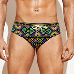 Colorful Native Navajo Tribal Print Men's Swim Briefs