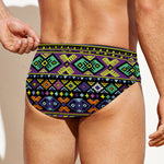 Colorful Native Navajo Tribal Print Men's Swim Briefs