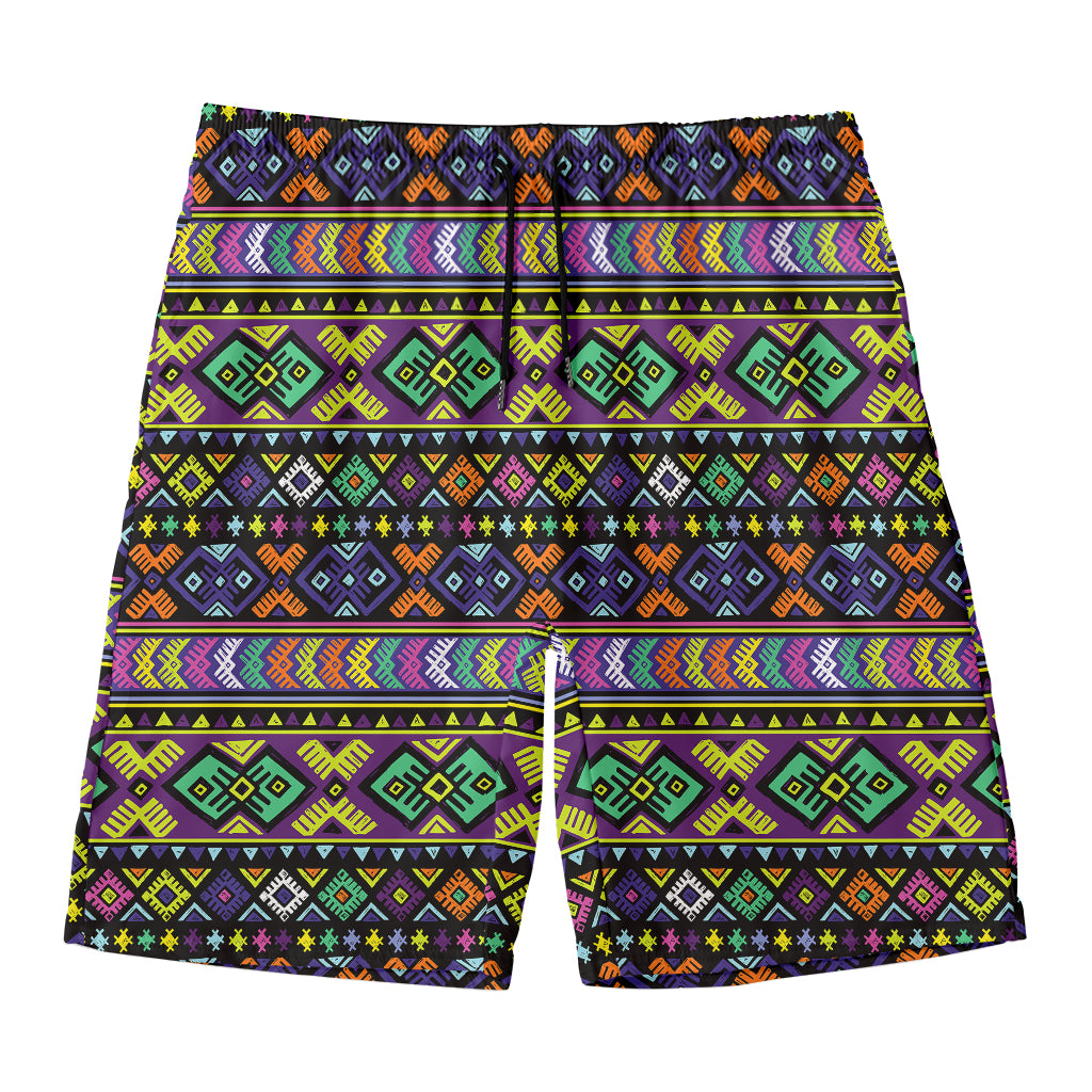Colorful Native Navajo Tribal Print Men's Swim Trunks