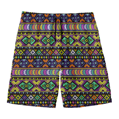 Colorful Native Navajo Tribal Print Men's Swim Trunks