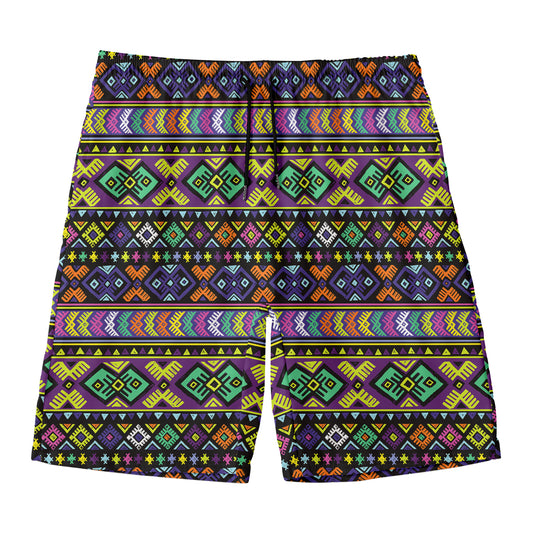 Colorful Native Navajo Tribal Print Men's Swim Trunks