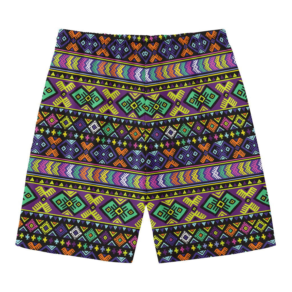 Colorful Native Navajo Tribal Print Men's Swim Trunks