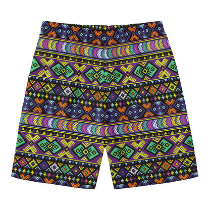 Colorful Native Navajo Tribal Print Men's Swim Trunks