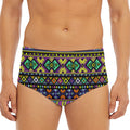 Colorful Native Navajo Tribal Print Men's Triangle Swim Briefs