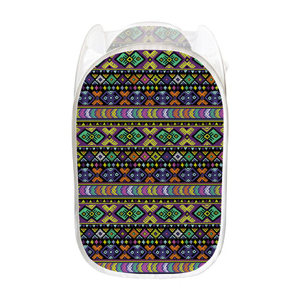 Colorful Native Navajo Tribal Print Mesh Laundry Hamper