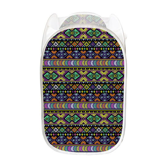Colorful Native Navajo Tribal Print Mesh Laundry Hamper