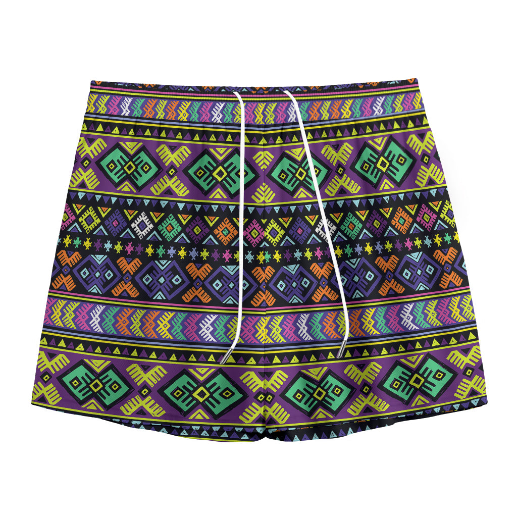 Colorful Native Navajo Tribal Print Mesh Shorts
