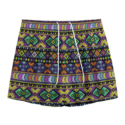 Colorful Native Navajo Tribal Print Mesh Shorts