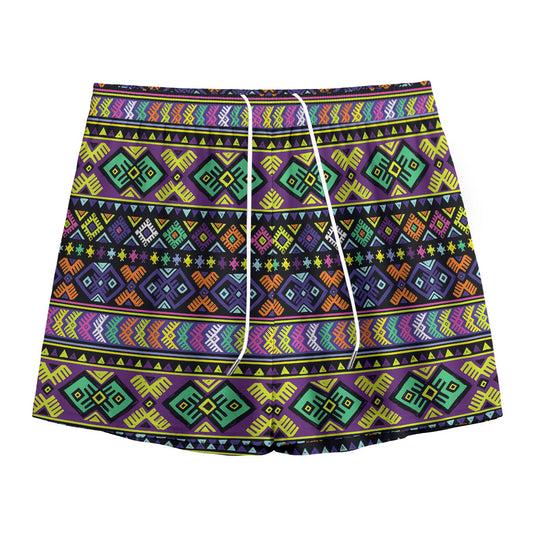 Colorful Native Navajo Tribal Print Mesh Shorts