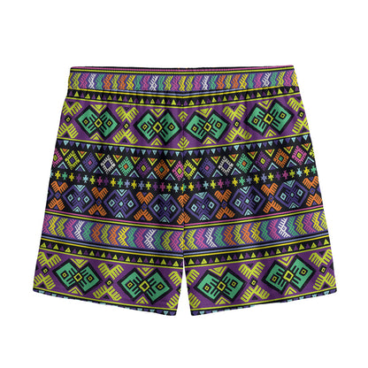 Colorful Native Navajo Tribal Print Mesh Shorts