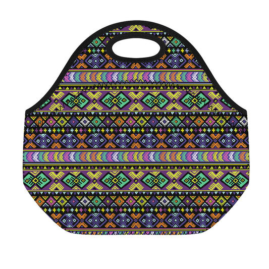 Colorful Native Navajo Tribal Print Neoprene Lunch Bag