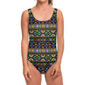 Colorful Native Navajo Tribal Print One Piece Swimsuit