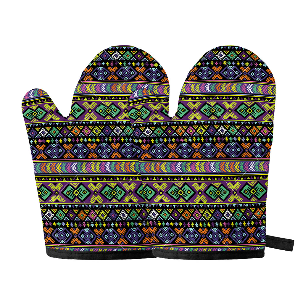 Colorful Native Navajo Tribal Print Oven Mitts