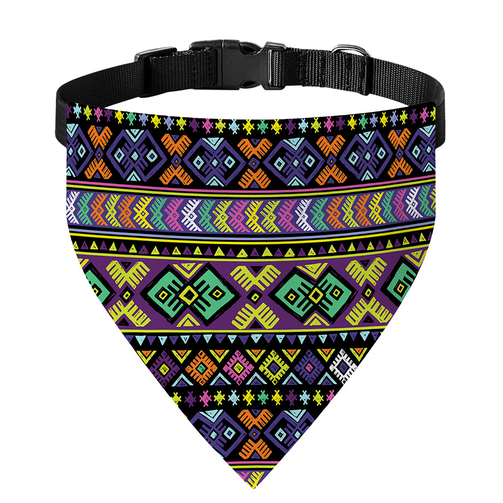 Colorful Native Navajo Tribal Print Over The Collar Dog Bandana