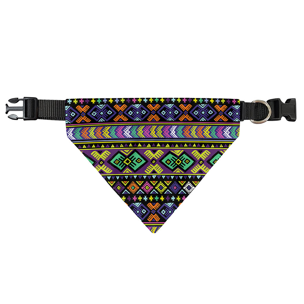 Colorful Native Navajo Tribal Print Over The Collar Dog Bandana
