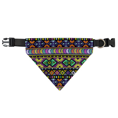 Colorful Native Navajo Tribal Print Over The Collar Dog Bandana