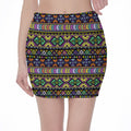 Colorful Native Navajo Tribal Print Pencil Mini Skirt