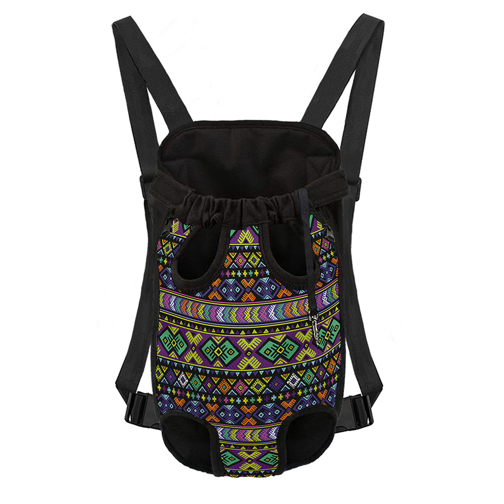 Colorful Native Navajo Tribal Print Pet Carrier Backpack