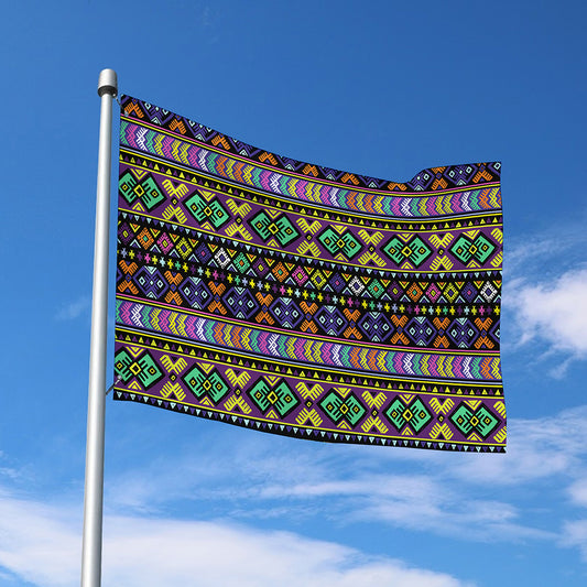 Colorful Native Navajo Tribal Print Polyester Flag