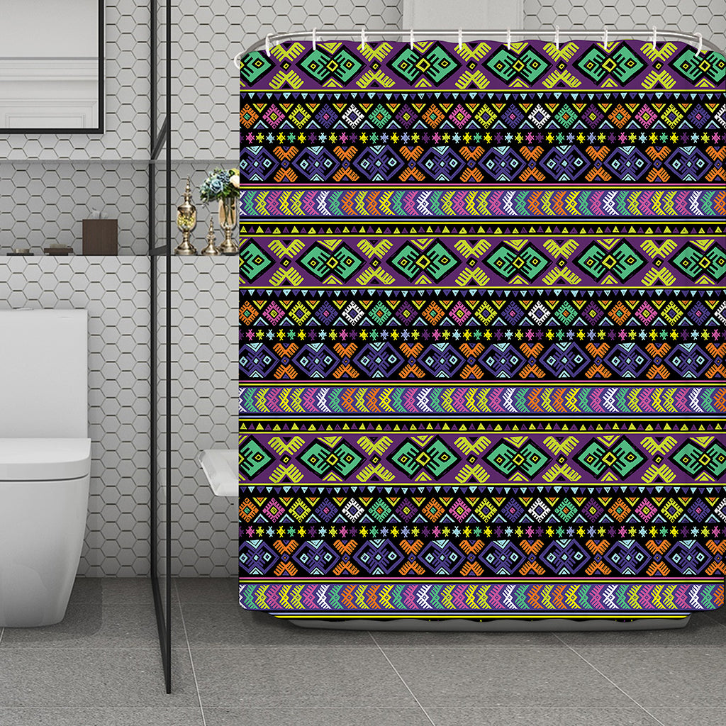 Colorful Native Navajo Tribal Print Polyester Shower Curtain