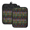 Colorful Native Navajo Tribal Print Pot Holders With Pocket