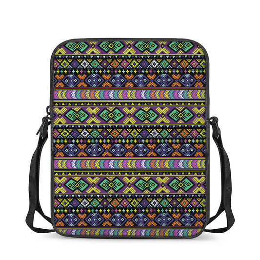 Colorful Native Navajo Tribal Print Rectangular Crossbody Bag
