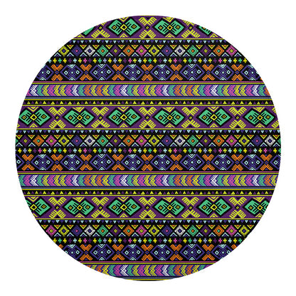 Colorful Native Navajo Tribal Print Round Blanket
