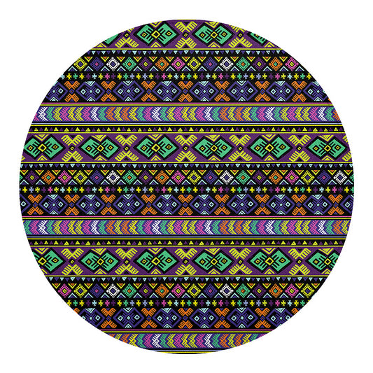 Colorful Native Navajo Tribal Print Round Blanket