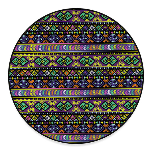 Colorful Native Navajo Tribal Print Round Floor Mat