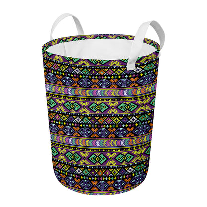Colorful Native Navajo Tribal Print Round Laundry Basket