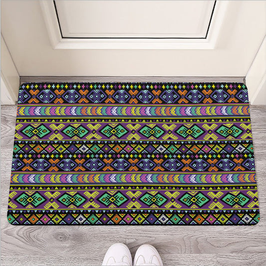 Colorful Native Navajo Tribal Print Rubber Doormat