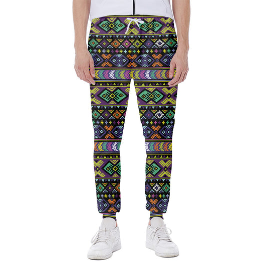 Colorful Native Navajo Tribal Print Scuba Joggers