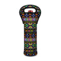 Colorful Native Navajo Tribal Print Single Neoprene Wine Tote