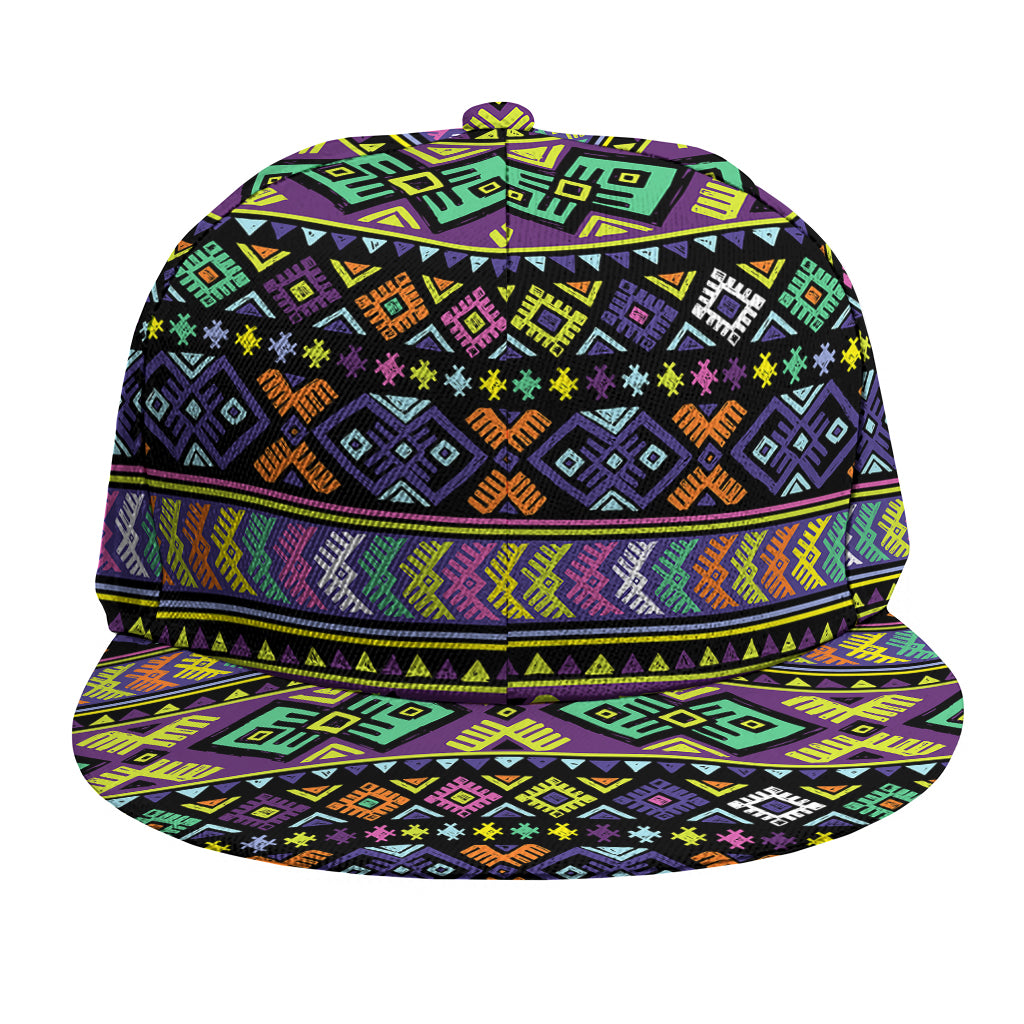 Colorful Native Navajo Tribal Print Snapback Cap